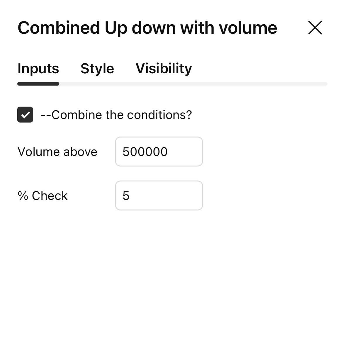 AyushAgarwalXIM's tweet photo. @VCPSwing For your reference! The other indicator has just these 2 fields! https://t.co/Dra2eEdJjf