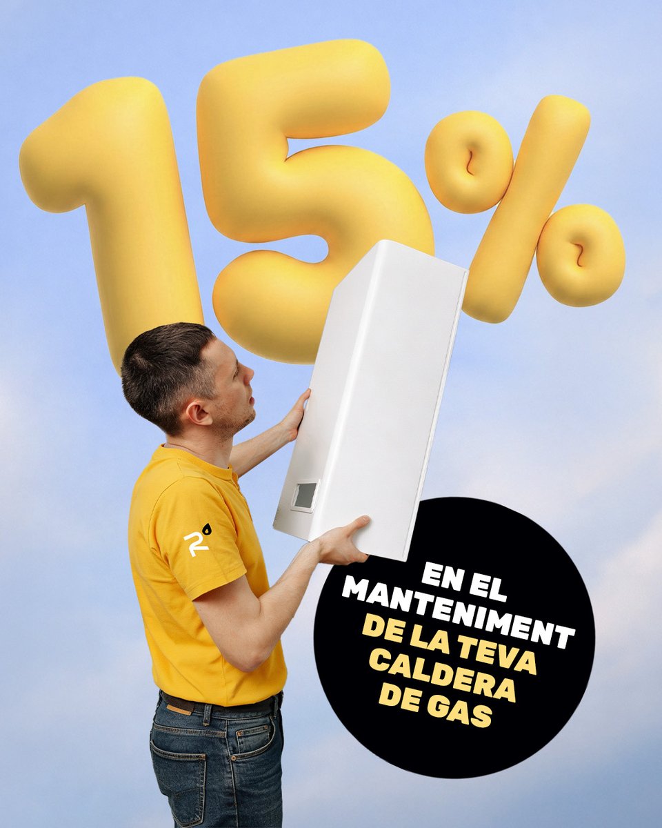 roigsat's tweet photo. Contracta el manteniment de la teva #caldera al 15% de descompte! 

💛 Aprofita l'oferta exclusiva de #RoigSat. 

Reserva amb el descompte. ⬇️
https://t.co/hs6XDRBfo7

#climatització #calefacció https://t.co/WMTFv5UFsl