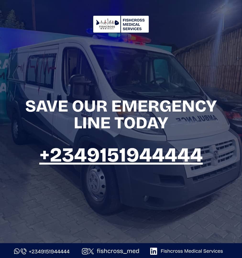 FishcrossMed's tweet photo. Emergencies don’t wait.
And honestly, neither should help. 🚑

When every second matters, fast emergency response can save a life.

#FishcrossMedicalServices #EmergencyResponse #Healthcare #AmbulanceService https://t.co/AVX7Kd17AE