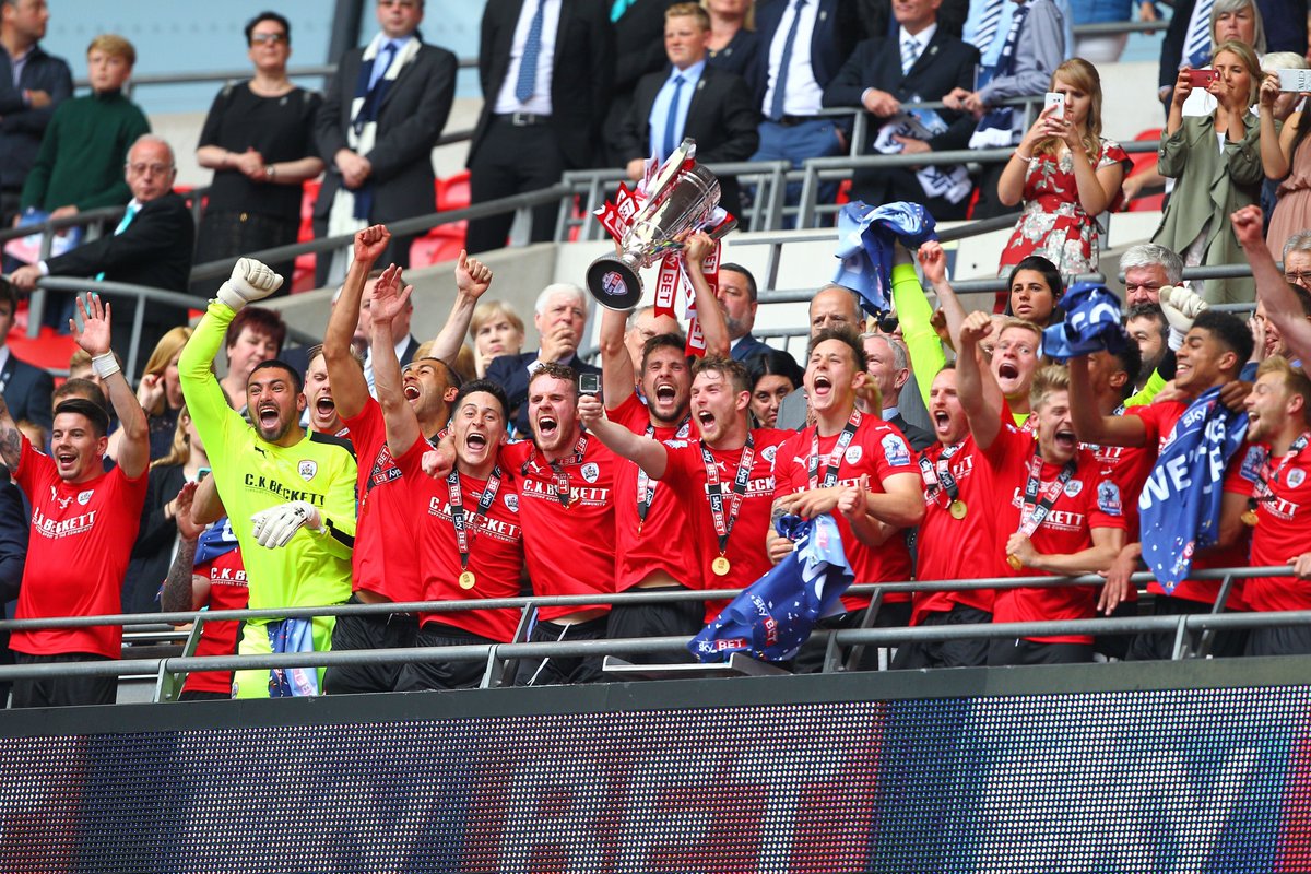 BarnsleyFC's tweet photo. On this day in 2016, the Reds clinched promotion in a dominant victory against Millwall 🏆 https://t.co/QadbSVbPBk