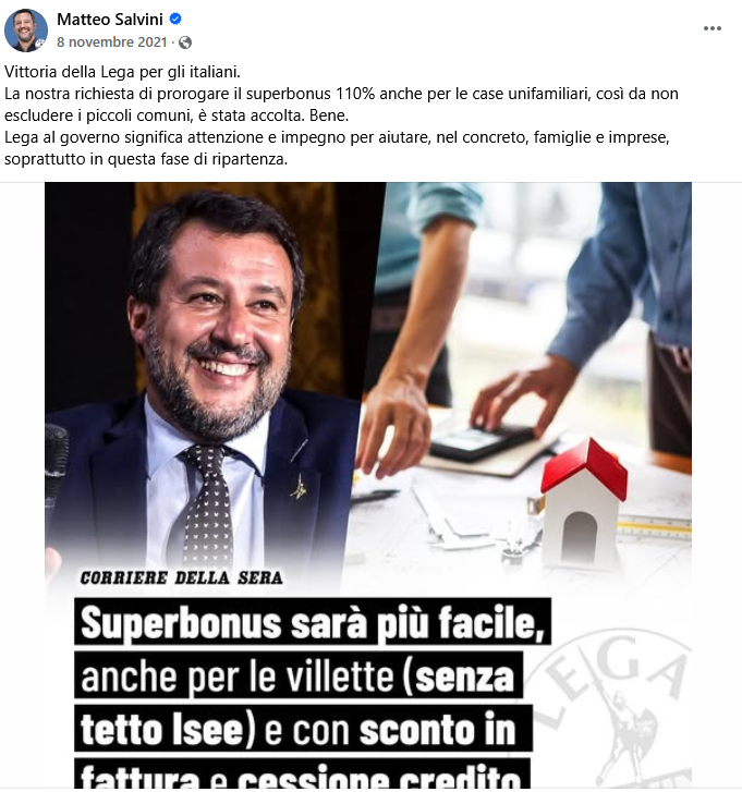 EconXFin's tweet photo. Forse me lo son sognato Matteuccio che si batteva per prorogare e allargare il Superbonus. Ah no, era vero. https://t.co/uhhTygWQS9