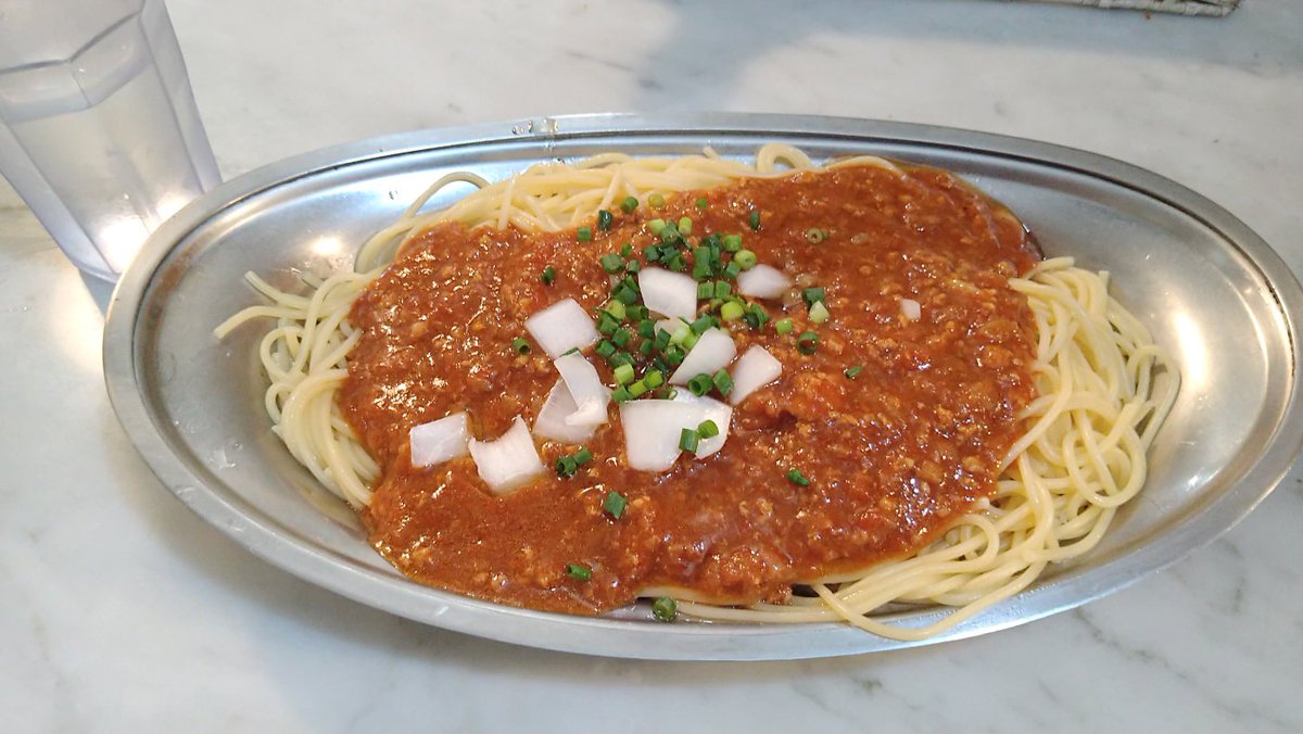 tansiolemon's tweet photo. ミートソース🍝

新宿／JINJIN／特製ミートソース（パスタ２倍）
西早稲田／アッパーカット／大盛
下北沢／イタ飯Raguuun／ミートソース白（Big）
新宿／スパゲッティーのパンチョ／ミートソース（メガ） https://t.co/xcsWcfxFZA