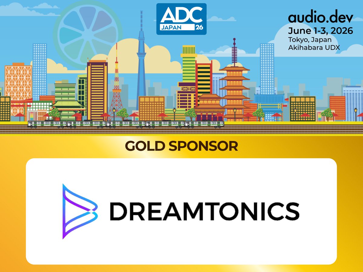 audiodevcon's tweet photo. Launching a new international event takes incredible community effort.

Thank you @dreamtonics for co-producing the inaugural ADC Japan 2026 in Tokyo! We couldn’t have done it without you.

June 1-3, UDX Akihabara
https://t.co/JjhcP3Yvor

#audio #developer #programmer #community https://t.co/g6UmPqL4MC