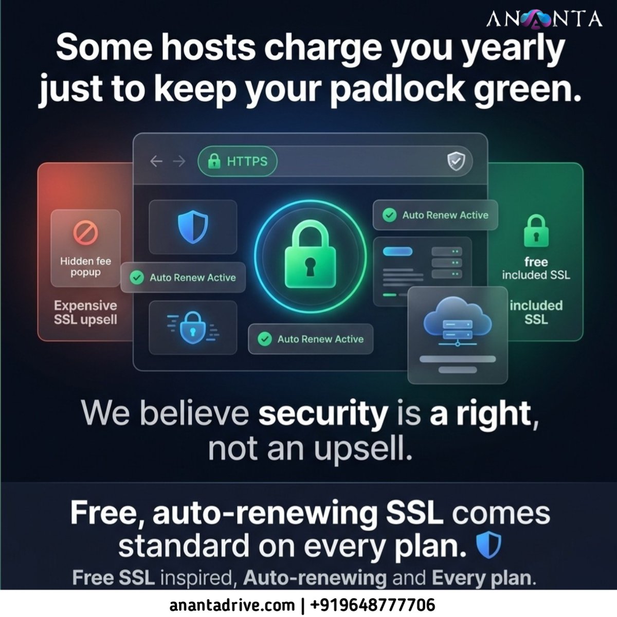 anantadrive's tweet photo. Free auto renewing SSL keeps your website secure with HTTPS protection without hidden yearly charges

✅ Secure browsing
✅ Data protection
✅ Trusted websites
#SSL #HTTPS #WebSecurity #CyberSecurity #WebsiteHosting #DigitalSecurity #SecureWebsite #Tech #Hosting #OnlineSecurity https://t.co/C0x2keOSxi