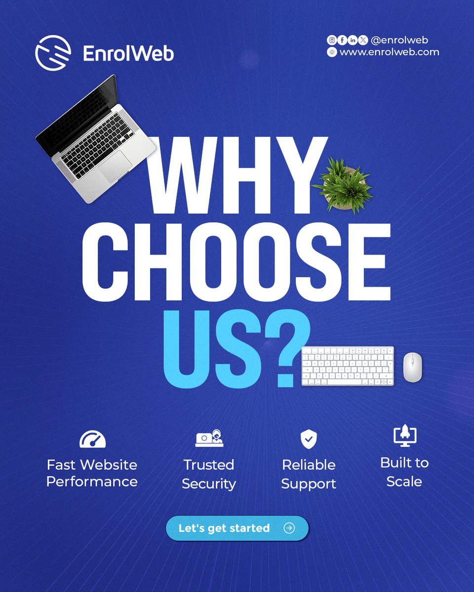 enrolweb's tweet photo. Slow website? Not with us.
Worried about security? We’ve got it covered.
Thinking about growth? You’re in the right place

We handle the heavy lifting, so your website runs smoothly and you can focus on growing your business.

Let’s get your business online.

#EnrolWeb https://t.co/Kc0JGhS3Go