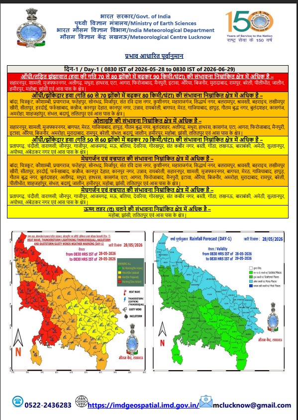 dm_hathras's tweet photo. प्रदेश में मेघगर्जन/वज्रपात/आँधी-तूफान के साथ ओलावृष्टि एवं भारी वर्षा की संभावना है। सभी नागरिकों से अपील है कि खराब मौसम के दौरान सुरक्षित स्थानों पर रहें, अनावश्यक यात्रा से बचें तथा प्रशासन द्वारा जारी दिशा-निर्देशों का पालन करें। सतर्क रहें, सुरक्षित रहें। #WeatherAlert 
#RainAlert 
#HATHRAS