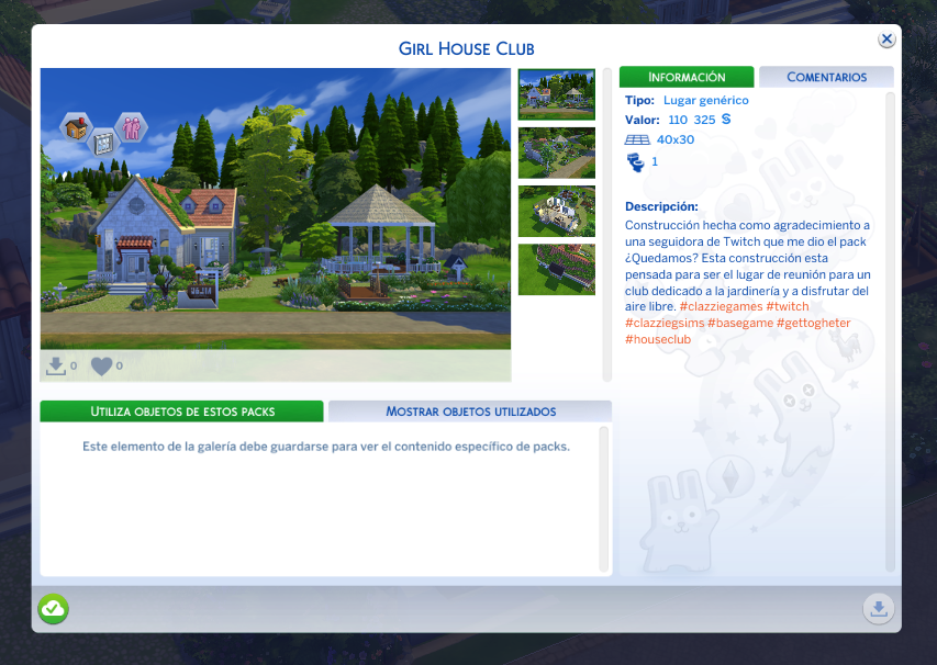 ClazzieGames's tweet photo. Es la primera vez que comparto una construcción aquí,  les presento esta casa club que hice como agradecimiento a una seguidora de Twitch que me regalo el pack ¿Quedamos? y que me apoya hace tiempo🌸 #thesims4 #gettogether #basegame https://t.co/J9TOFJ1xGd