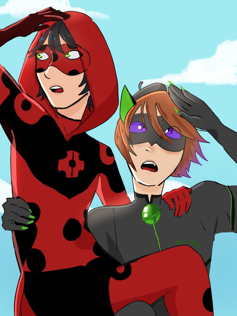 nie_stann's tweet photo. Marc and Nath with the Ladybug and Chat Noir Miraculous!
#miraculousladybug #marcaniel https://t.co/wjX6XZ9Z6H