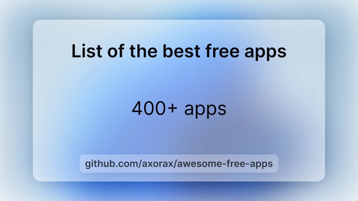 TechBit_M's tweet photo. هذا المشروع بيختصر عليك كثير احفظه عندك 🔥

awesome-free-apps

مكتبة ضخمة تجمع أفضل التطبيقات المجانية والمفتوحة المصدر للكمبيوتر والجوال في مكان واحد 👌

بدل تضيع وقتك تدور برامج ممتازة
بتلقى كل شيء مرتب حسب الفئة والنظام ، الرابط في الرد https://t.co/CVBLXjFPOa