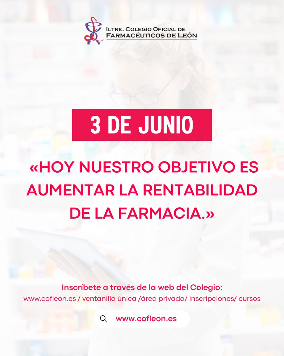 COFLeon's tweet photo. 🤖 Formación sobre IA aplicada a la farmacia comunitaria.

⏳ Gestión del tiempo
📲 Herramientas digitales
💊 Innovación en farmacia
📅 3 junio · León y Ponferrada https://t.co/EOMa70mxYL