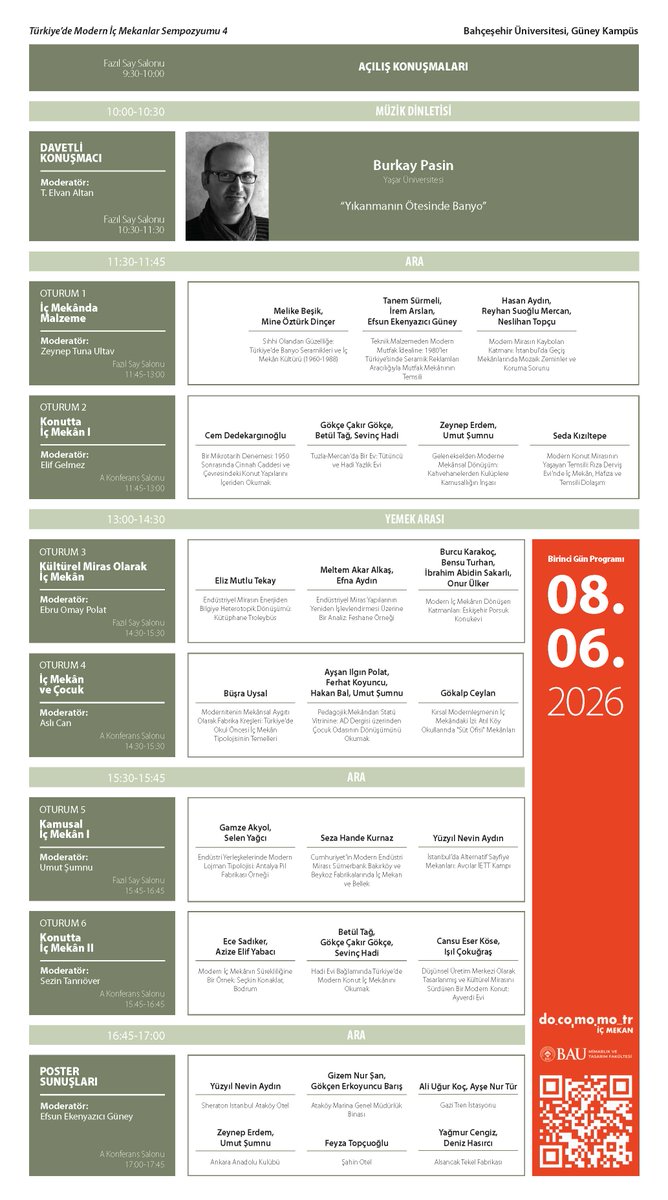 docomomo_tr_int's tweet photo. Türkiye’de Modern İç Mekânlar Sempozyumu IV, 8-9 Haziran 2026 tarihlerinde Bahçeşehir Üniversitesi'nin ev sahipliğinde gerçekleşiyor! Program İçin: https://t.co/ZAPNDPN5G3 @DocomomoTr https://t.co/ttcqGfOnaT