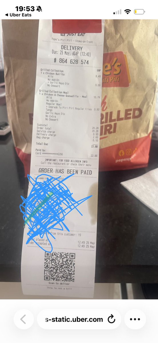 Neale1100's tweet photo. @Uber_Support Be careful when you order you may get something totally different with someone else's details Name address and phone number - and then be told I'm not eligible for a refund #ubershites #ubereats #uberuk https://t.co/6m1xVLzqwp