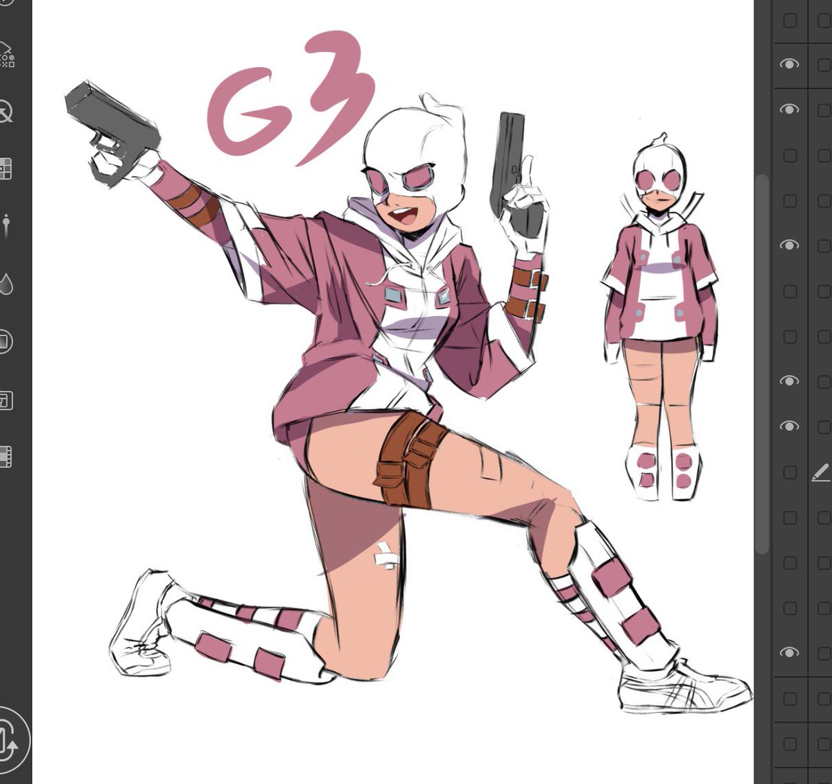 Joughbro's tweet photo. Some Gwenpool designs https://t.co/slF3V2Cotb
