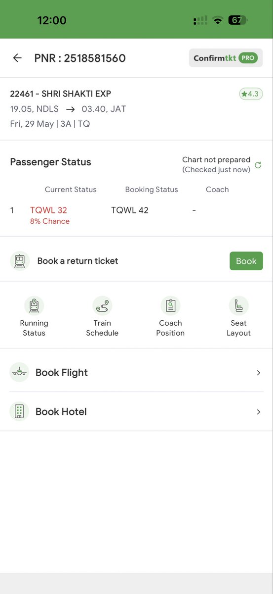 995812's tweet photo. While booking ticket in tatkal quota through railone or website, there is always issuing waiting tickets even after payment. Today I hv bkd 2 tickets but both are waiting.

It is requested to develop a system to issue confirm tickets after payment.

@RailMinIndia
@PiyushGoyal https://t.co/whsEwvkAXk