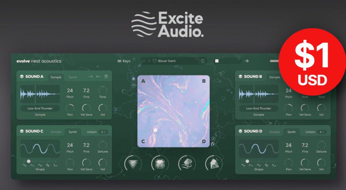 adsrx's tweet photo. #ADSRXplugin
Evolve Nest Acoustics発売記念でLite版が激安セール
$29→$19→$1*（96%OFF）
*決算時にクーポンコード「j5i66o9f」を入力
https://t.co/TTRmE6HS0M

フォーリーサウンド、自然音、フィールドレコーディングをアナログシンセシスと組み合わせたボタニカル・サウンド音源 https://t.co/A6gPZvDwcJ