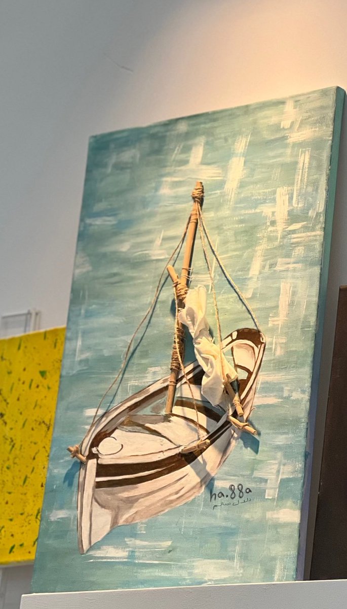 da88ll's tweet photo. قارب الأمل ⛵🎨 
عمل فني جسدت فيه رحلة
ذوي الهمم في مواجهة صعوبات الحياة

حيث يرمز القارب للإنسان
والسارية للدعم الأسري والمجتمعي
والشراع للعزيمة والإصرار
ويعكس العمل أن الدعم
يعزز القدرة على مواجهة التحديات

وكما لا يبحر القارب دون شراع وسارية
لا يستمر الإنسان دون دعم وعزيمة🧭 https://t.co/uGv5eF4Vz2