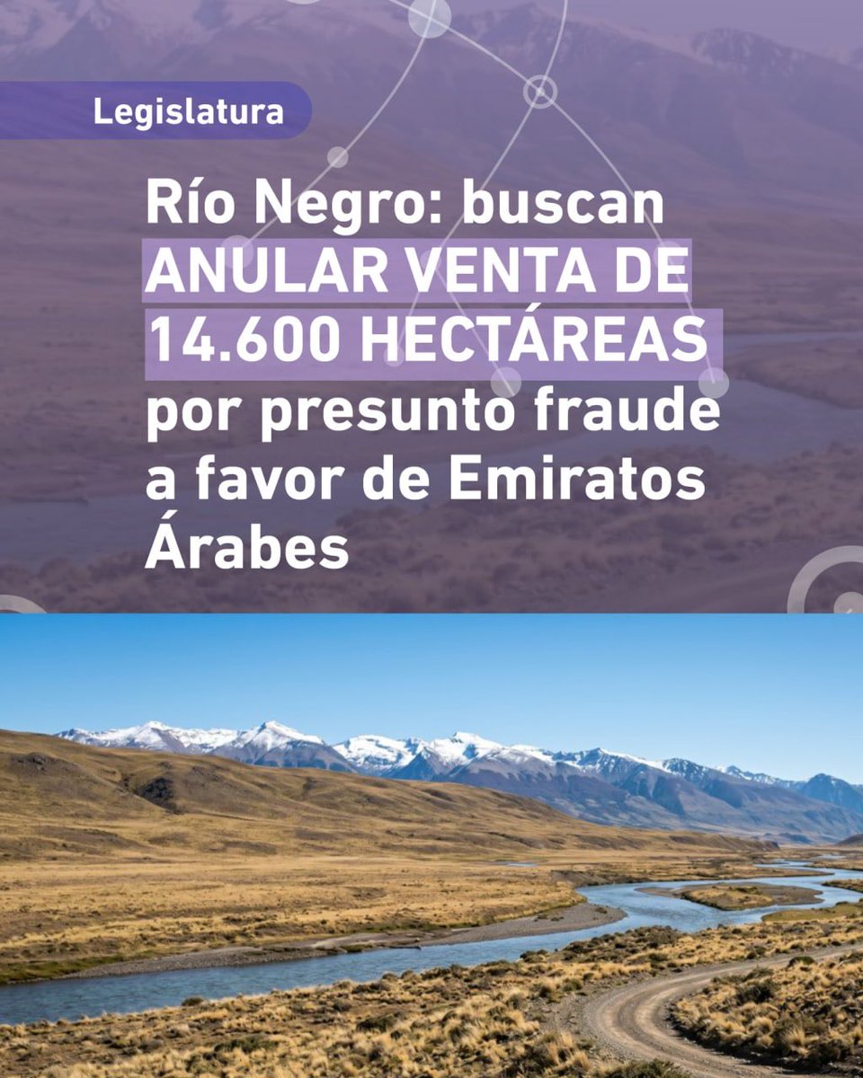 LegislaturaRN's tweet photo. La propuesta de la legisladora Magdalena Odarda busca declarar nula, de nulidad absoluta e insanable, y lesiva al interés general la transferencia de 14.689 hectáreas ubicadas en las nacientes del río Chubut. 

https://t.co/m4FSrGvpsW https://t.co/Dhx87AIfyZ