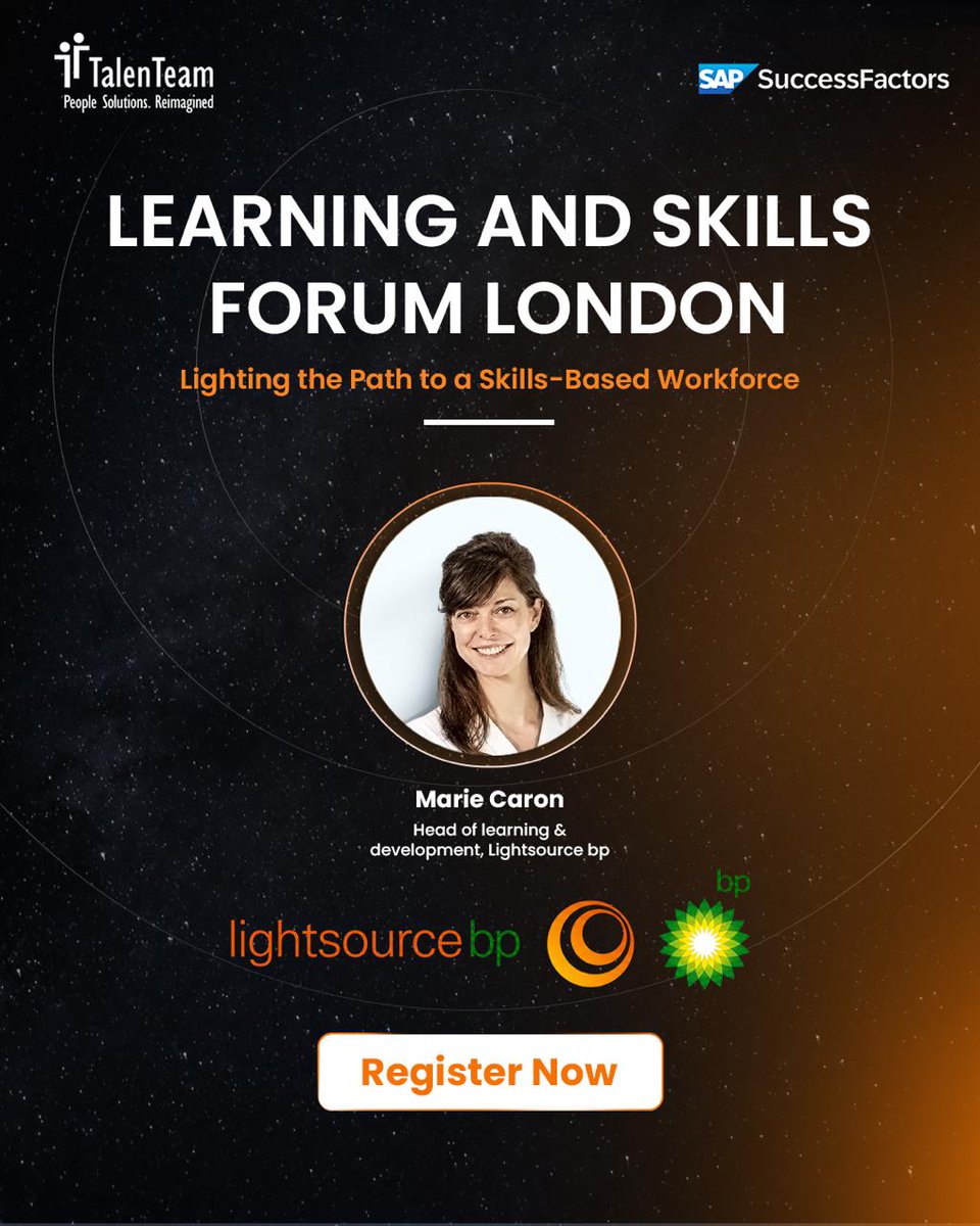 TalenTeam's tweet photo. ONLY 2 WEEKS LEFT 🚨

Join Marie at the @successfactors  Learning &amp; Skills Forum to hear how @Lightsourcebp  is transforming learning &amp; skills  and the real impact they’re seeing.

Save your spot: https://t.co/PpyQ3YSD3p

#LSF2026 #TalenTeam #FutureOfWork https://t.co/GLx1L78YOt