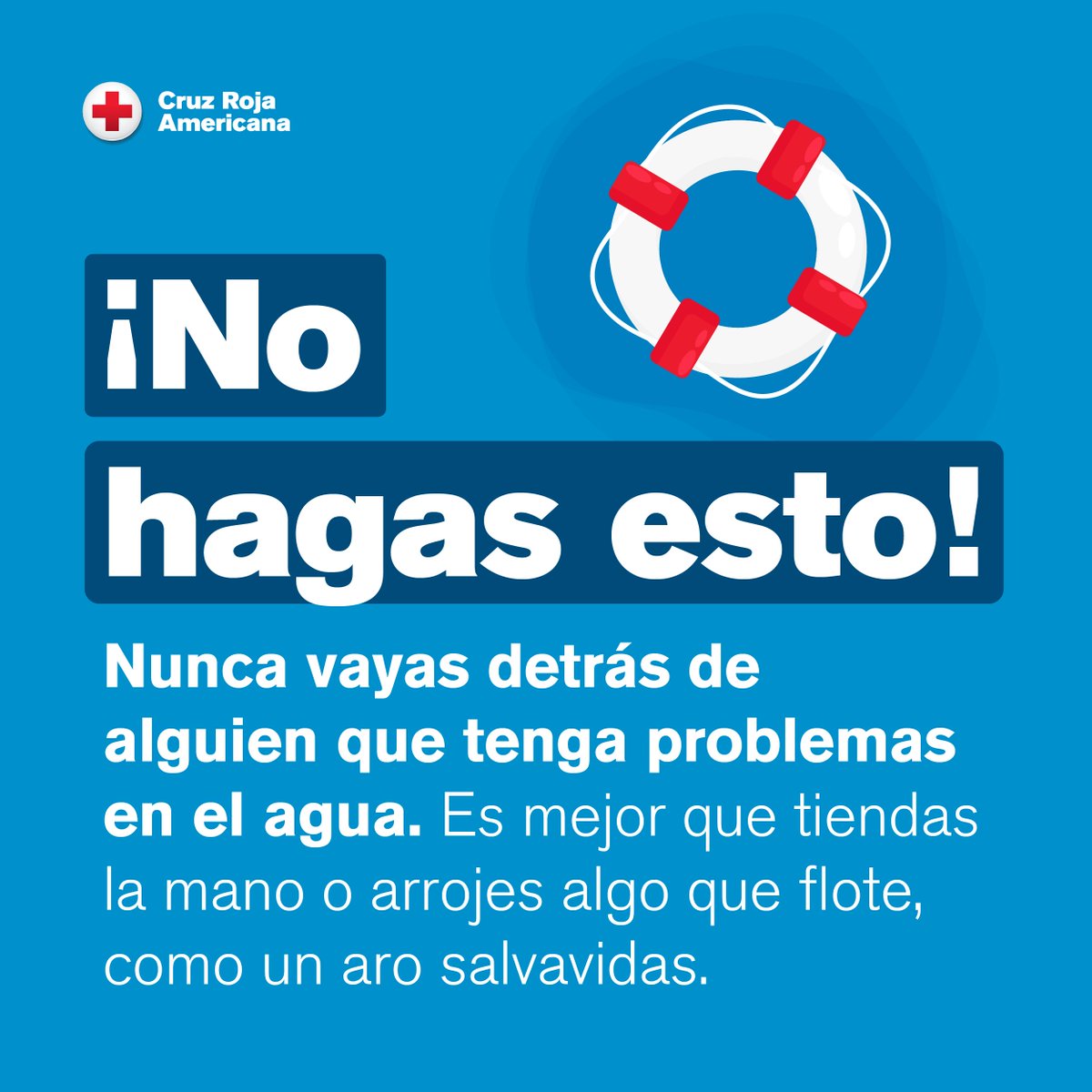 CruzRojaPR's tweet photo. 🚨 Si alguien está en peligro en el agua, mantén la calma y busca ayudar de forma segura. Protege tu vida también.
https://t.co/wsp1EbLNs4
#VeranoSeguro #CruzRojaPR https://t.co/lsVEErxKOa