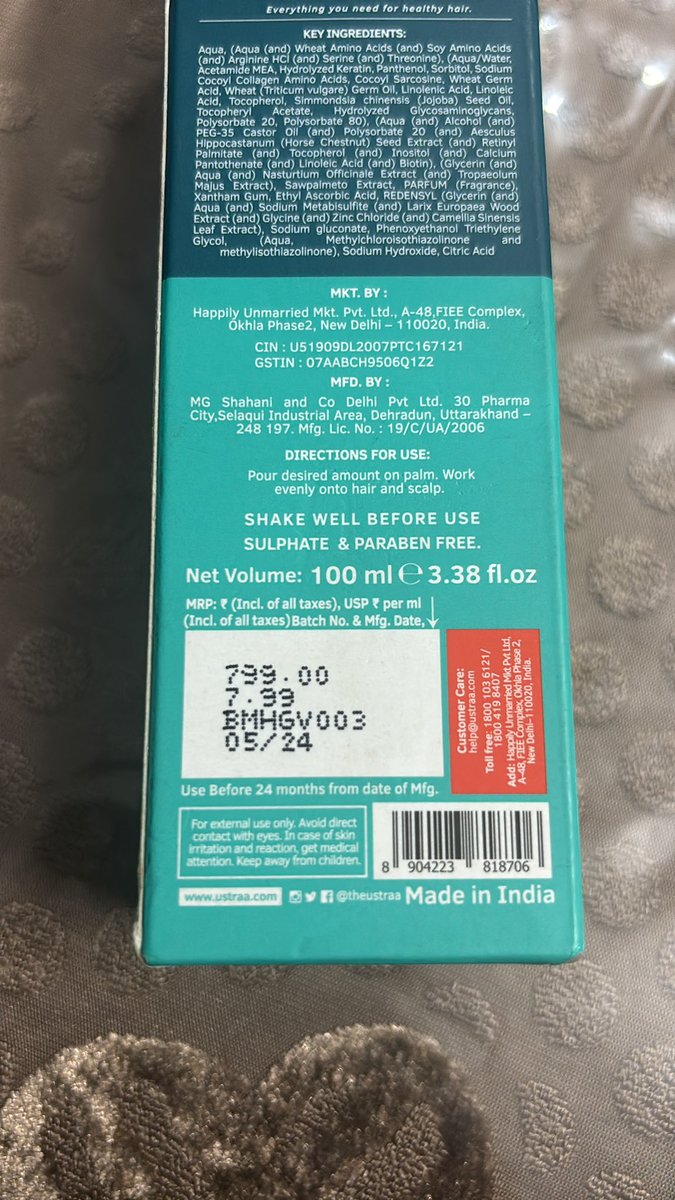 anmoljain142's tweet photo. I ordered Ustraa Hair Vitalizer from @instamart_it @Swiggy and i am getting an expired item then i tried to raise a complaint but they said we are unable to resolve your issue. This kind of service swiggy is giving for their growth? https://t.co/HleLs57sAn