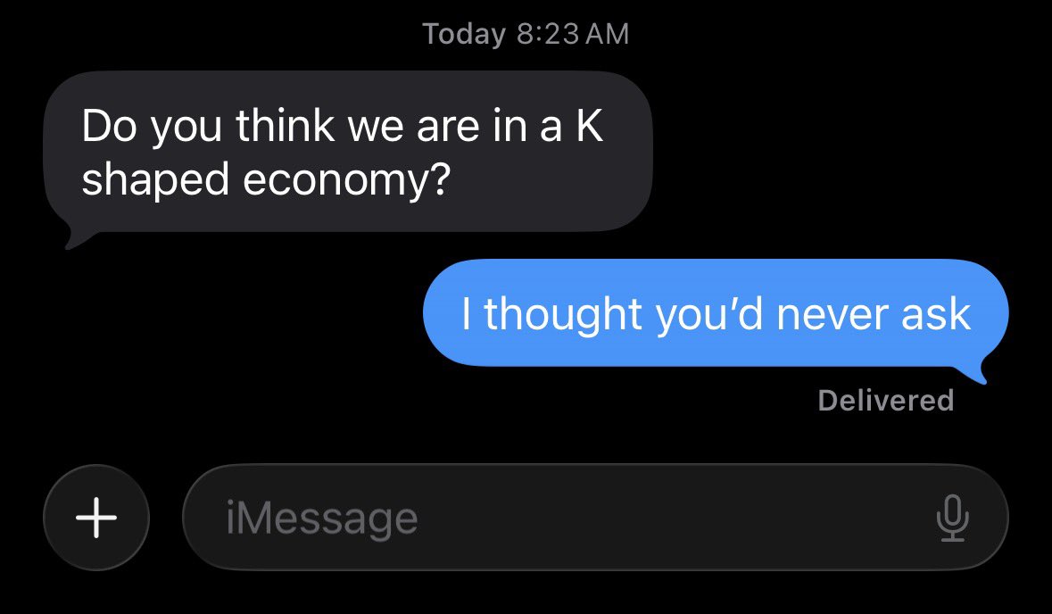 user19931987's tweet photo. Girlfriend just asked me if we’re in a K shaped economy. 

She’s a keeper 🔒 https://t.co/PTuIMNYD1E