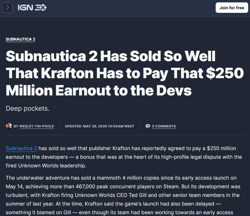 DJ_Link's tweet photo. good. the whole thing with Krafton CEO trying to dodge paying the promised bonus to the dev team was such a scamy thing. I hope this goes to the hard-working team who made the game a reality and a success.  https://t.co/8y39s9T2Tv https://t.co/7WkJCnLrcb
