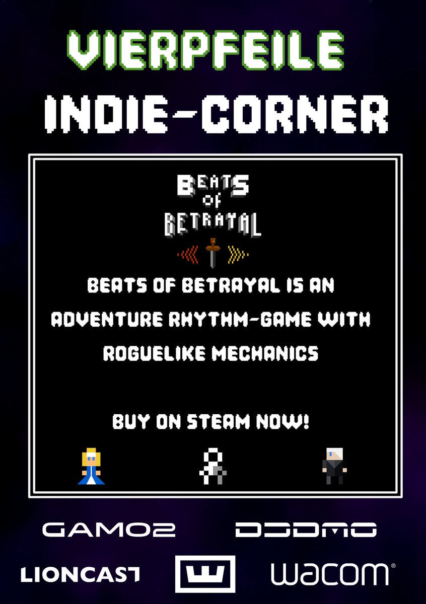 SkyfoxThe's tweet photo. Come visit us at dokomi Hall 9R01! Play Beats of Betrayal, show us your highscore!

We plan on hosting a highscore of the day with rewards! 

@BeatsOfBetrayal #dokomi https://t.co/h1z5XTrY69