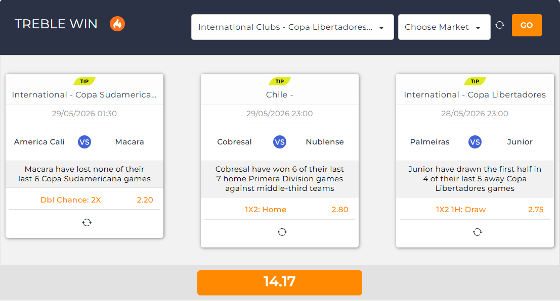 mybetbuilders's tweet photo. ⚡ Today’s Treble Win selections! See the full bet and build your own: https://t.co/7Sr4ztV486 | Dbl Chance: 2X (America Cali v Macara) | 1X2: Home (Cobresal v Nublense) | 1X2 1H: Draw (Palmeiras v Junior) | #BettingTips #CopaLibertadores #CopaSudamericana #ChilePrimeraDivision https://t.co/PTNgLznaxV