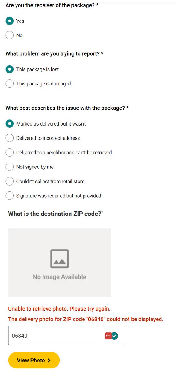 badumba's tweet photo. @UPS I never received a package marked as received - I cannot open a claim for the reason below. What am I supposed to do? https://t.co/9x2FAXc4Sk