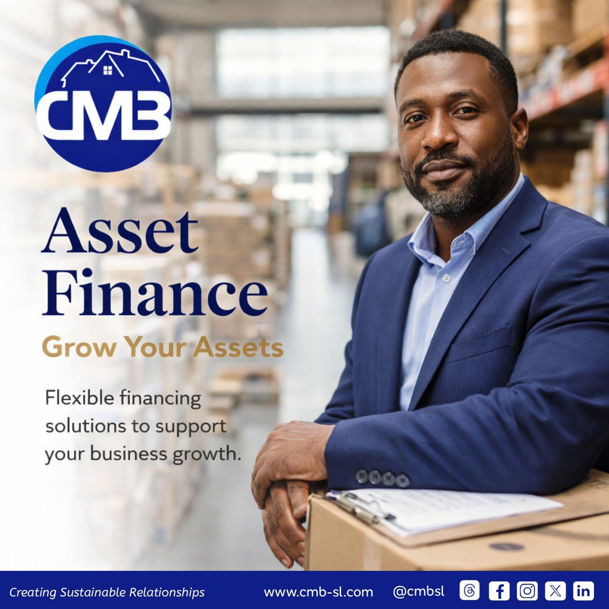 ThecmbSl's tweet photo. Every growing business needs the right support to move forward. 

With CMB Asset Finance, you can acquire the tools, equipment, and business assets you need to expand with confidence.

✔ Flexible financing solutions
✔ Support for business growth
✔ Convenient repayment options
✔ Empowering your business ambitions

Invest in your growth today and build a stronger tomorrow. 

#AssetFinance #CreatingSustainableRelationship #BusinessGrowth #CMB #SMEBanking #GrowYourAssets #BusinessFinance #Entrepreneurship #FinancialSolutions