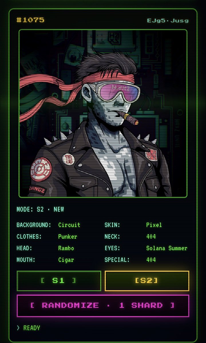 Samarugues's tweet photo. Have you tried Haxz's randomize option? It's simply amazing, it feels like minting all over again. Great work, @voltersolana @Haxz_xyz https://t.co/e3sPQO9BXI