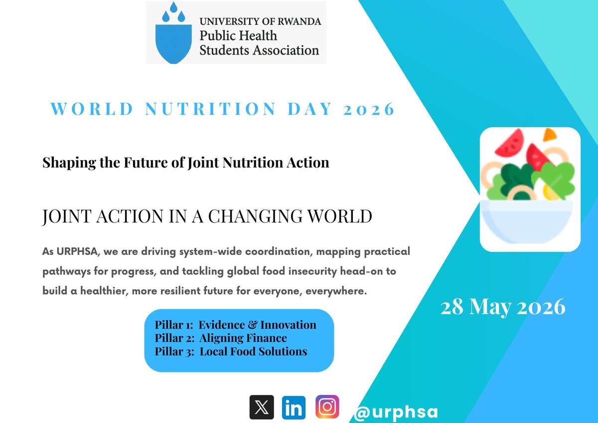 urphsa's tweet photo. Global challenges demand joint action.  

This #WorldNutritionDay, @urphsa  is leading the charge to strengthen system-wide coordination, accelerate nutrition progress, and tackle food #insecurity head-on.

Together, let's shape a healthier future. 

 #WorldNutritionDay2026 #URPHSA #NutritionAction