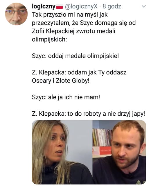 Darekbrzoza's tweet photo. "I to jest sedno, mistrzyni ma się tłumaczyć podrzędnemu aktorzynie." za Marcin Kulig https://t.co/mbiy5WjdYU