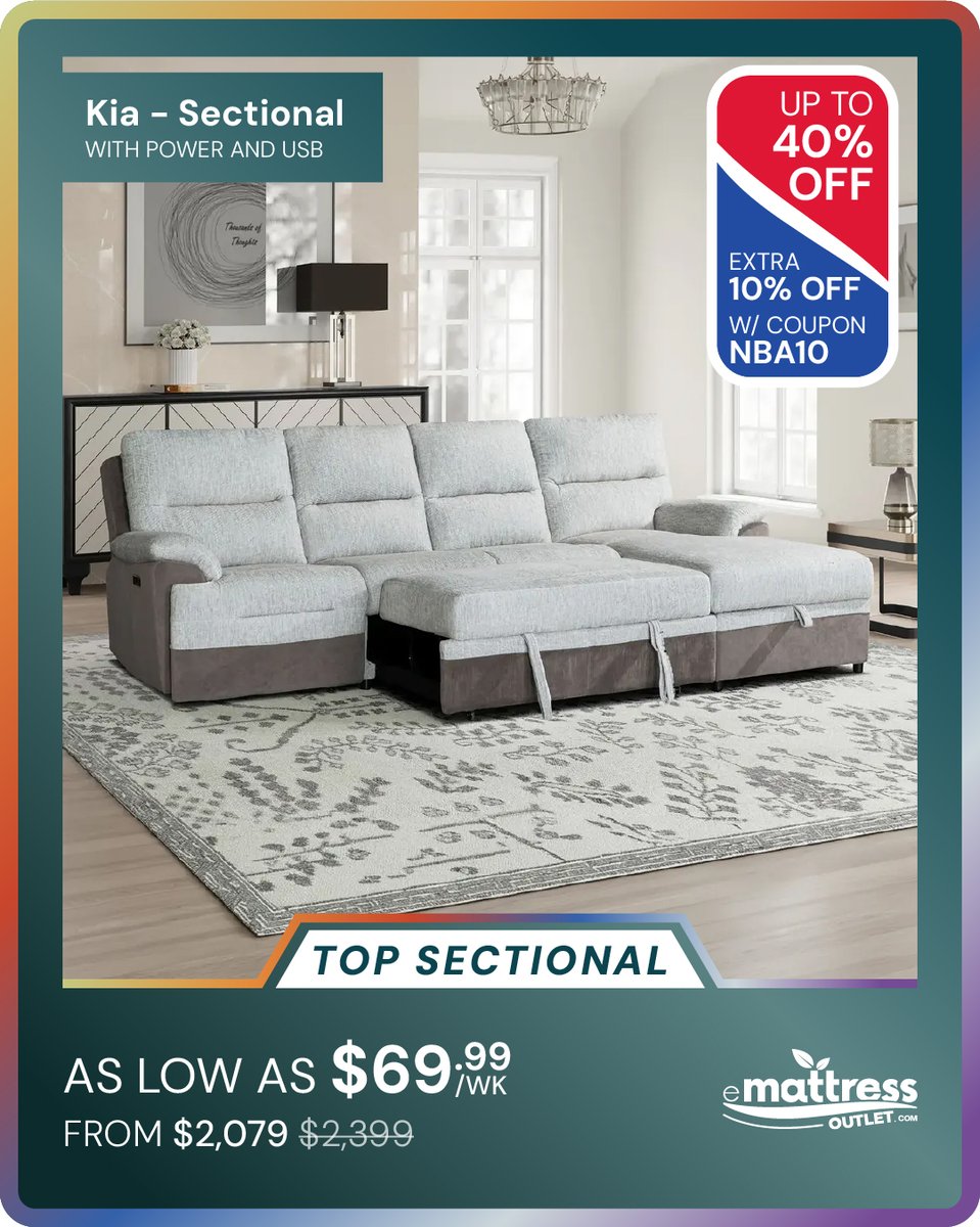 eMattressOutlet's tweet photo. The most iconic Living Room lineup of the season just dropped. ✨ Collect them all while they’re here!

Exclusive 10% OFF with NBA10 at https://t.co/lGMh5dAhjM · Weekly payments with https://t.co/5xrT3FUdUl.

#NBAFinals #Sale #LivingRoomGoals #FurnitureDesign  #LimitedEdition #eMattressOutlet