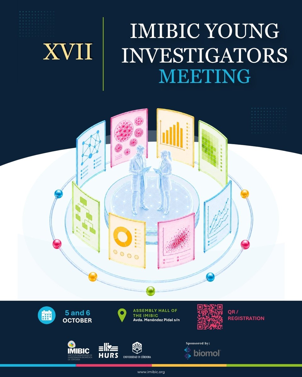 IMIBIC's tweet photo. 📢🧑‍🔬👩‍🔬¿Eres joven investigad@r en biomedicina? ¡Entonces esto te interesa!👇

🗣️Nos complace anunciar la 17ª edición de las Jornadas de Jóvenes Investigador@s del IMIBIC, un punto de encuentro para compartir  conocimiento, visibilizar proyectos en #biomedicina y fortalecer la  comunidad investigadora

📅 Fechas clave:
🔶Envío de abstract: hasta el 14 de junio
🔷Celebración de las Jornadas: 5 y 6 de octubre

📍Lugar:
Salón de Actos del IMIBIC

✍️Registro: https://t.co/kh5XtQdmlc

ℹ️ Para mayor información, podéis dirigiros al siguiente correo electrónico: formacion@imibic.org

¡Os esperamos!👏

@HUReinaSofia  @Univcordoba  @ucoidep @_Biomol_