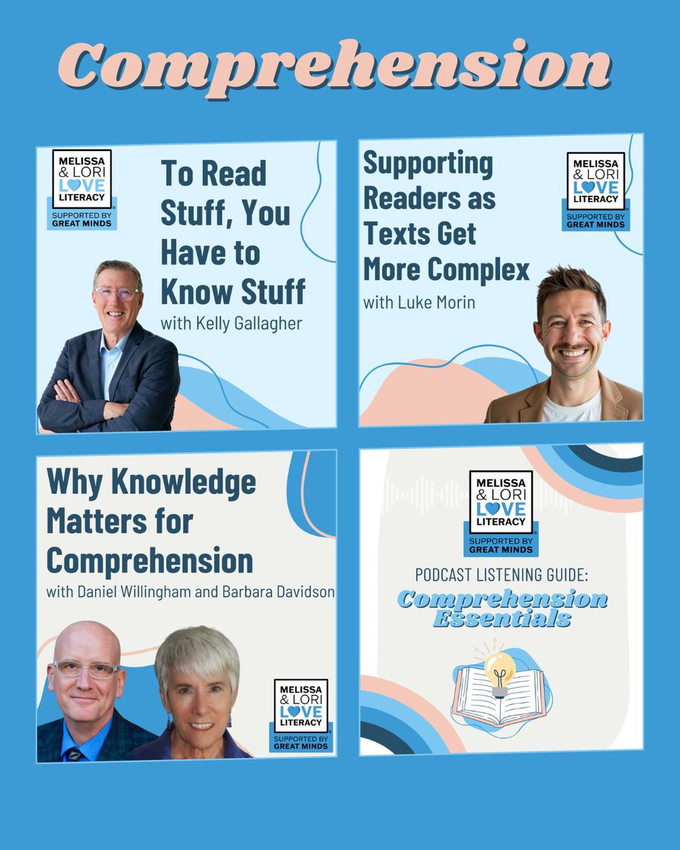 literacypodcast's tweet photo. We spent this month exploring one big question: What actually helps students understand what they read?

We created a Comprehension Listening Guide that highlights key ideas from some of our best episodes on reading comprehension. 🎧📚
https://t.co/ltUXi2MJ1L https://t.co/YvWbWXxQwT