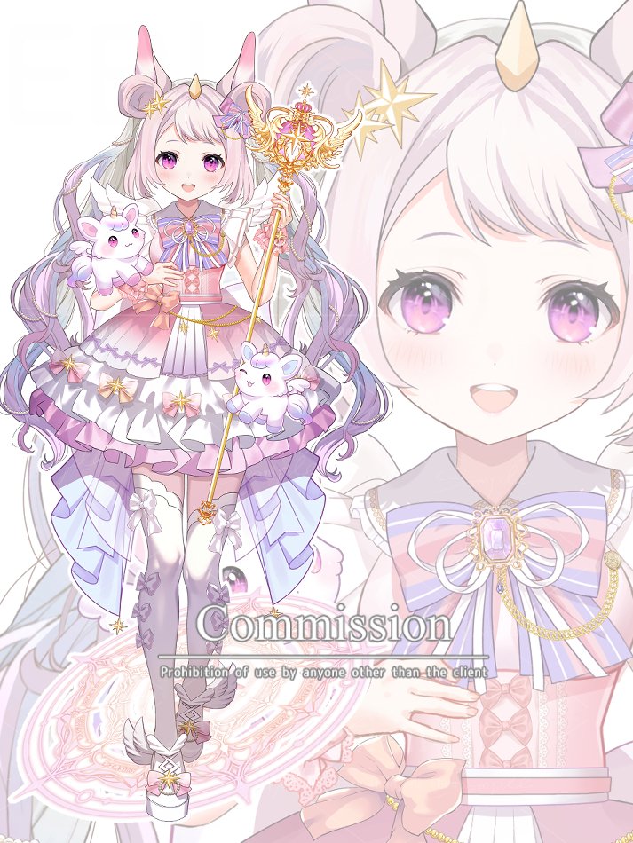 _EBI_3_'s tweet photo. 虹野ユニ子様（@nijinoyuniko）の新衣装を制作させていただきました！
フリルとリボンをたっぷりあしらった衣装に、
お供のユニコーンや杖、魔法陣も加わった豪華な新衣装です🩷
 #有償依頼 #Vtuber https://t.co/qNfN60m6ZY
