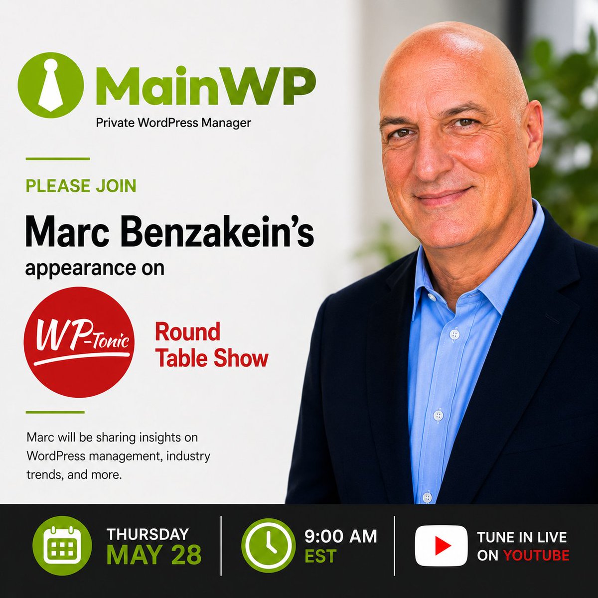 MyMainWP's tweet photo. Tune in: https://t.co/RGBYvCUxAq