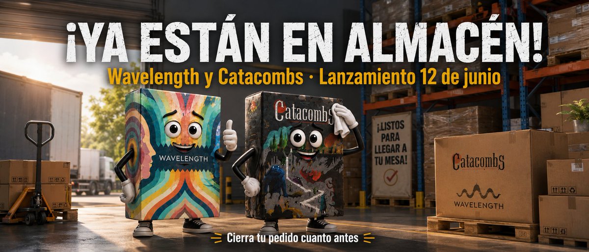 ArrakisGames's tweet photo. Tras la odisea marítima, por fin tenemos la reimpresión de Wavelength y la novedad de Catacombs con nosotros, ambos muy pronto en tu tienda de confianza!!! https://t.co/lDDPSrMsGV