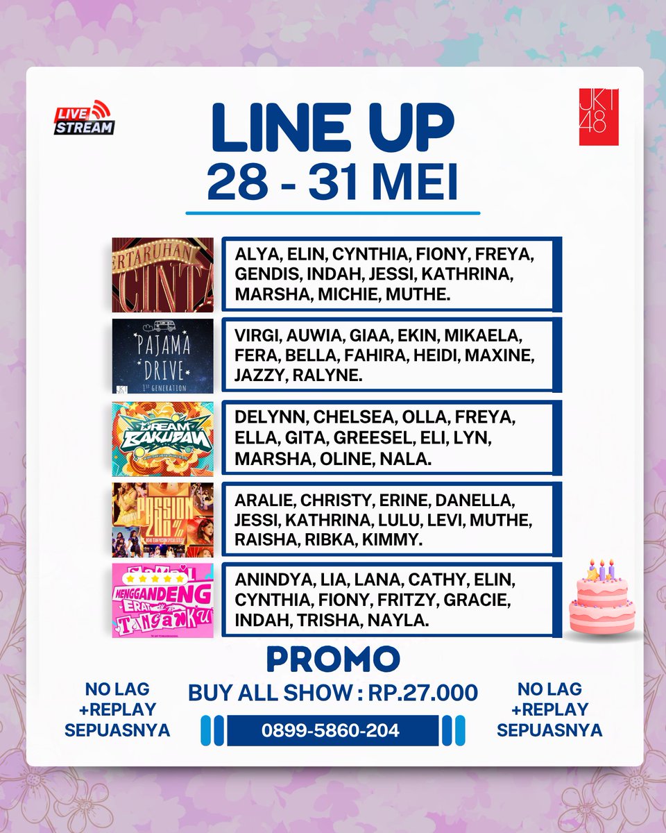 RabbitStudioo_'s tweet photo. SHOW THEATER JKT48 MURAH
📅 Jadwal: 28 - 31 MEI 2026

🔥 PROMO GILA
🎁 Bundle 1 Minggu (5 Show) : Rp27.000

✅ Kualitas 1080p
✅ Ada Replay Sepuasnya

📲 Minat? Langsung Chat:
👉 https://t.co/KTRQjO8sae

WTS WTB SHOW THEATER JKT48, LAST SHOW CHELSEA, STS CATHY, PASSION 200% https://t.co/UyS7vbZCtj