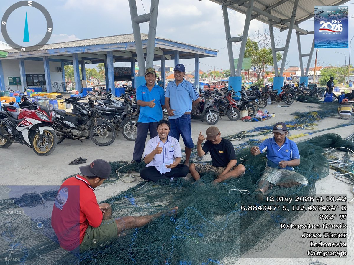 FaithZulkarnain's tweet photo. Pendampingan Akses Teknologi Terekomendasi pada KUB Bintang Laut Desa Campurejo Kec. Panceng pada Tgl 12 Mei 2026 tentang perawatan Alat Tangkap Ikan @bppsdm_puslatkp @kkpgoid  @bppsdm_bp3bwi https://t.co/9yZnSQqmuD