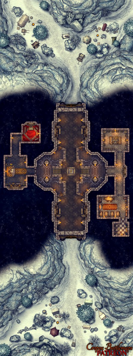 B3ch4r's tweet photo. The Dwarven Toll Tunnel 30x80 battle map (Winter Edition)
FREE download:
https://t.co/3oaUdN4eXr
My Battle Map Archive (190+ free maps):
https://t.co/Wgh8V3r88Z
Enjoy!
#battlemap #dnd #dungeonsanddragons #ttrpg #fantasymap #DM https://t.co/L6Xr8caMYd