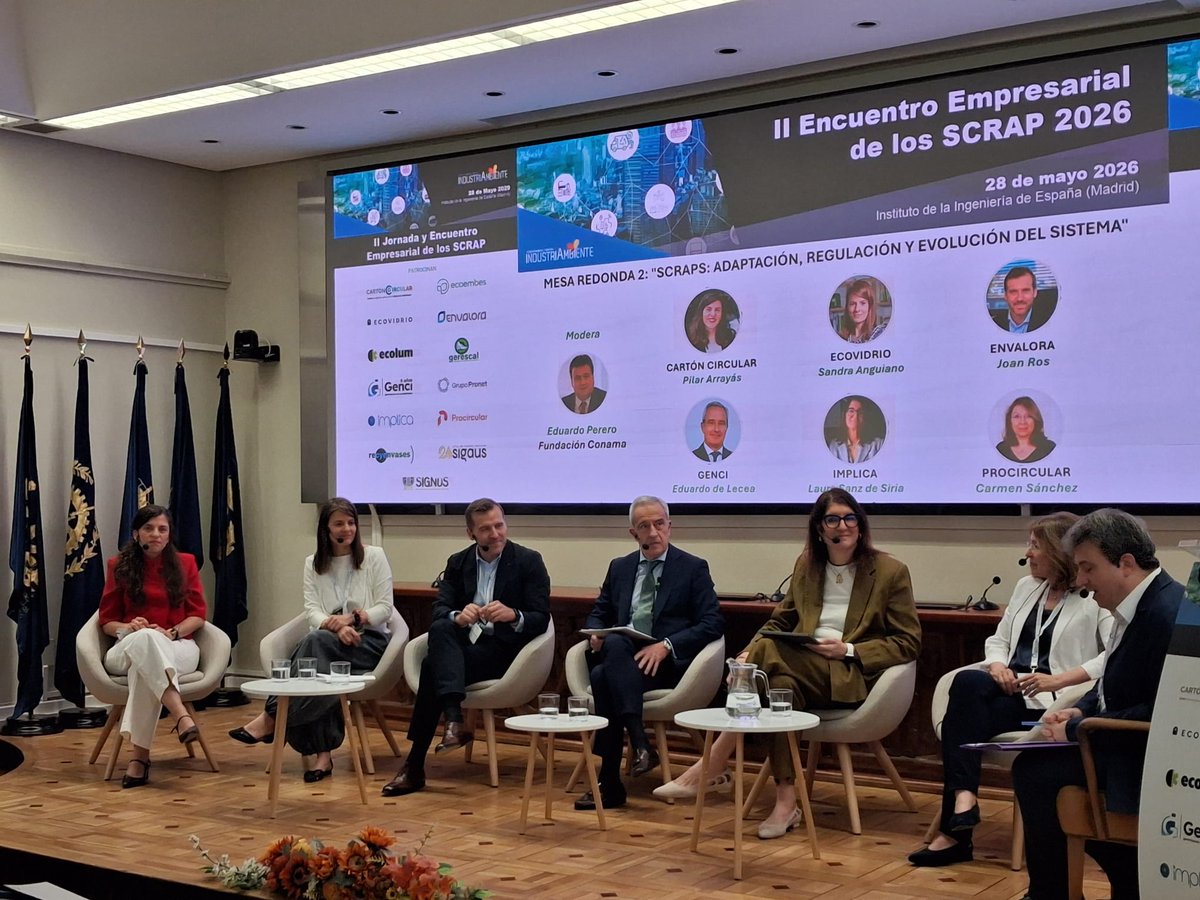 Carton_Circular's tweet photo. ♻️ Pilar Arrayás participa hoy en la mesa redonda “SCRAPs: adaptación, regulación y evolución del sistema”, dentro del II Encuentro Empresarial de los #SCRAP 2026, organizado por @industriambient y Infoedita.

👉 Un debate clave sobre RAP y #PPWR.

#CartónCircular #EncuentroSCRAP https://t.co/BflopX65Pf