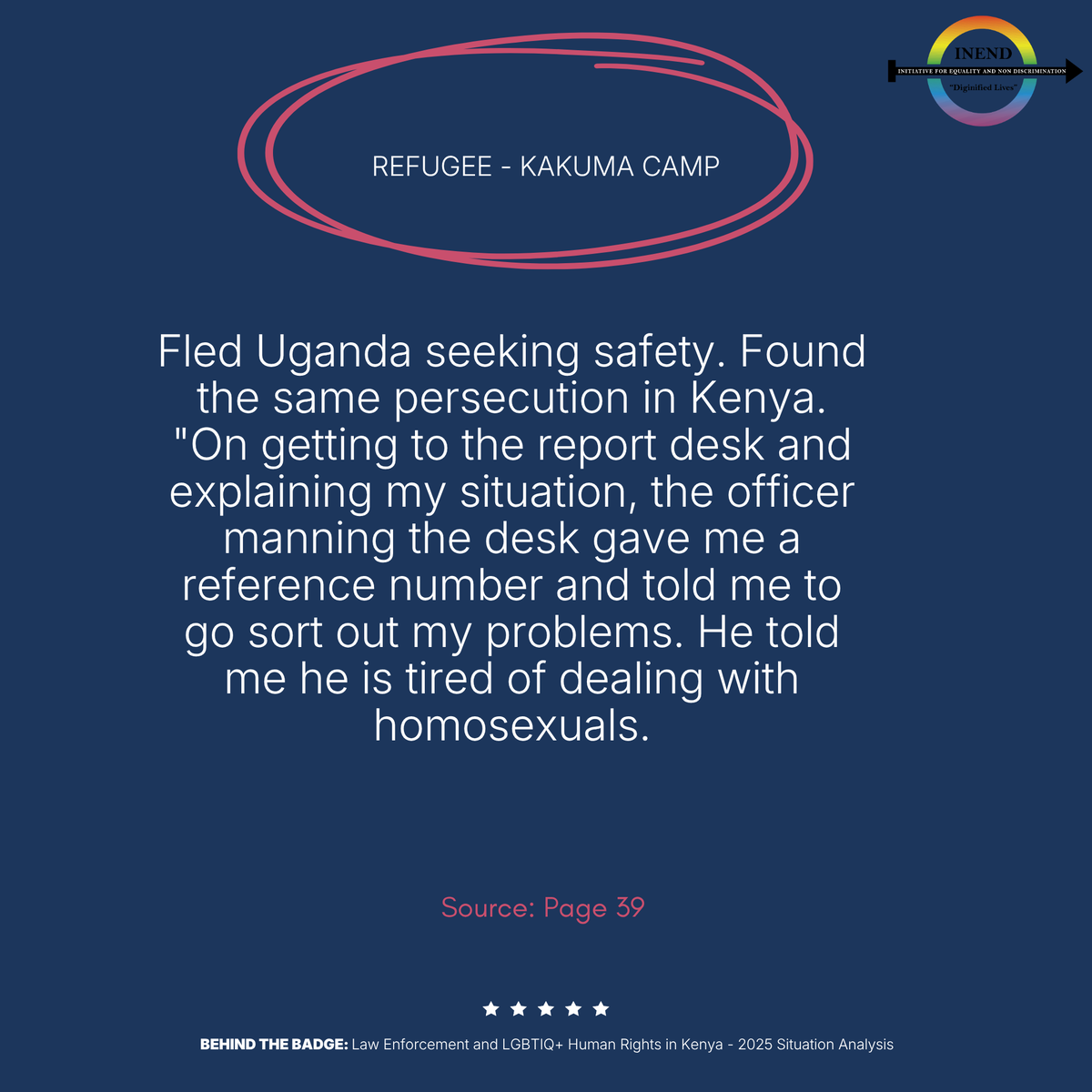 INENDorg's tweet photo. Winnie, a lesbian mother whose business was destroyed and her child injured, was only to be told by authorities to track down her own attackers.

Transgender athletes like S.C., who had to endure humiliating strip searches and forced medical examinations in police custody before the state listened. These are not isolated incidents; they are documented evidence of an urgent enforcement gap that we must dismantle.

#BehindTheBadge #TheIssueIsViolence

Download The Report Here: https://t.co/l69k9860V5
