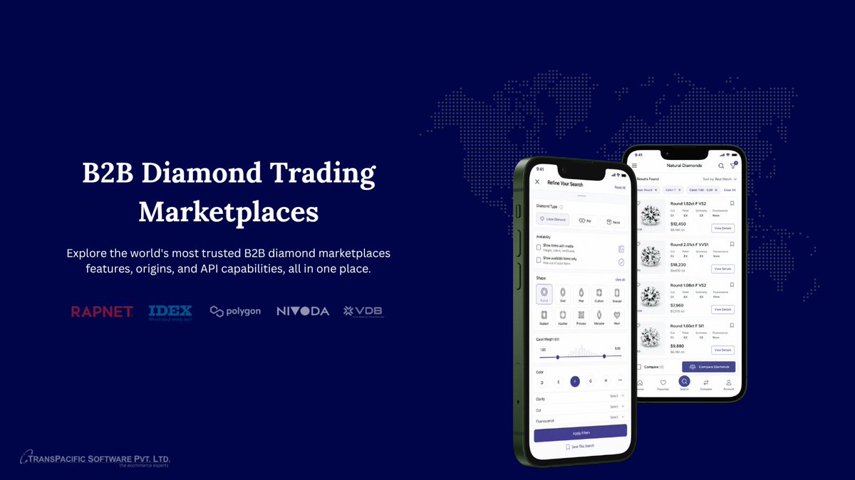 _PrashantTelang's tweet photo. From RapNet to Nivoda, discover the top B2B diamond trading marketplaces powering global jewelry businesses with live inventory, supplier networks, pricing intelligence, and API-driven automation.
https://t.co/qK1jb4avBk
#DiamondMarketplace #JewelryEcommerce #LuxuryTechnology https://t.co/MbLJorTZZh