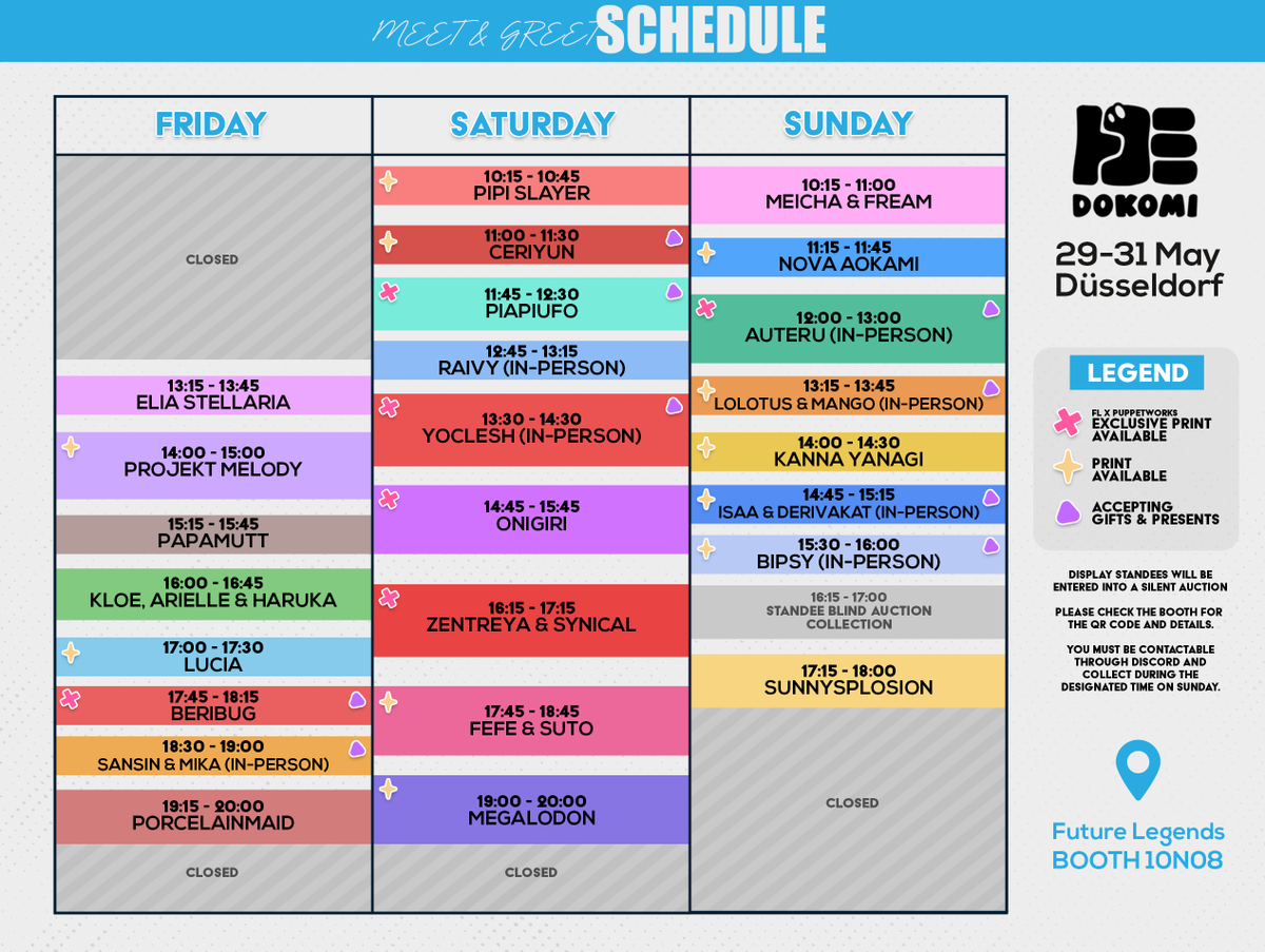 [DOKOMI M&G UPDATES] We've updated our full schedule with all the ...