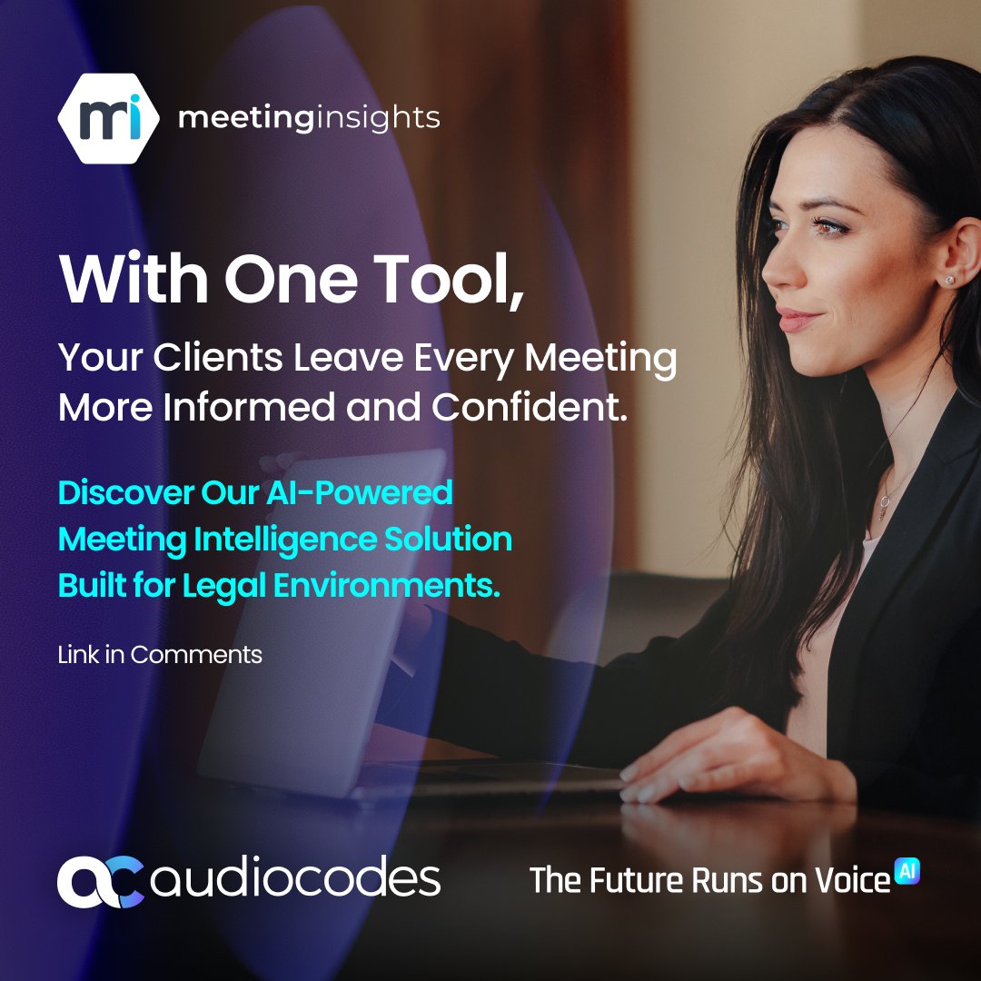 AudioCodes's tweet photo. Most people would never accept leaving a doctor’s appointment without written instructions.
 
So why accept that after a legal meeting?
No written summary.
No clear decisions.
No action items.
No record of advice given.

It happens more often than you think. 

And when legal conversations are not documented clearly, clients are left to fill in the gaps themselves.

That creates confusion. And confusion becomes cost or wasted effort.

A proper legal meeting summary should make everything clear: what was discussed, what risks were identified, what decisions were made, what actions come next and who’s responsible for what.

This is not a nice-to-have.

It’s part of actionable Meeting Intelligence.

And good lawyers treat it that way.

That’s exactly where our Meeting Insights for Legal Firms fits in, helping firms capture and organize legal conversations into structured, searchable insights. 

Find out more >>> https://t.co/mIKyrhnW3A