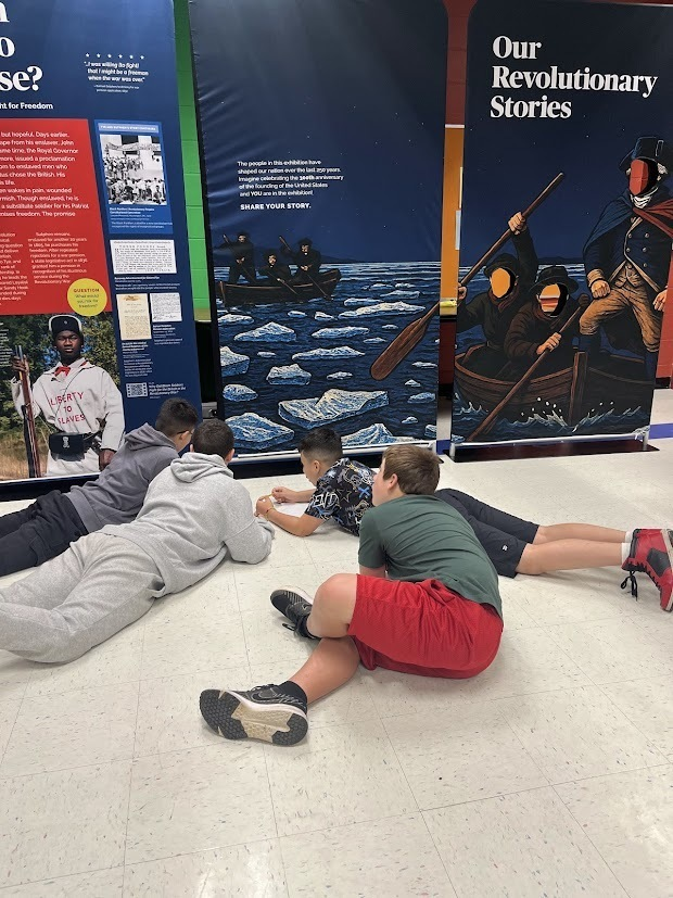 MTSDnews's tweet photo. MTMS was selected to host the Revolutionary Lives traveling exhibit from the New Jersey Historical Commission as part of NJ’s America250 celebration! The exhibit is on display in the Genius Lab for students to explore and learn from. More at https://t.co/SVkGebC16H. https://t.co/ecrBfibLkQ