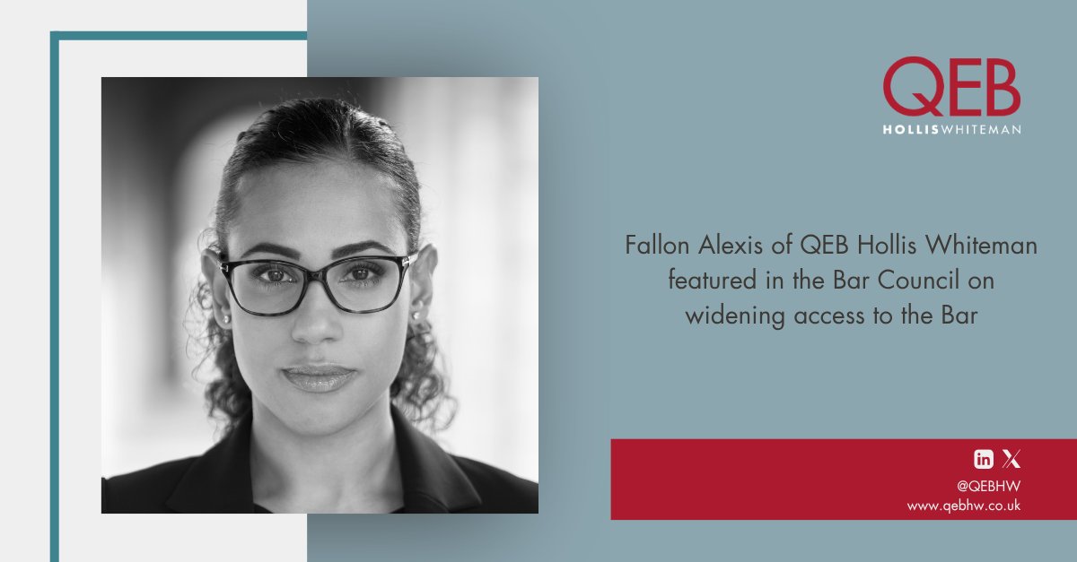 QEBHW's tweet photo. QEB Hollis Whiteman are pleased to share a recent article by Fallon Alexis, published by the Bar Council, exploring the importance of ensuring that a career at the Bar feels possible for everyone with the talent to succeed.

Read the full article here: https://t.co/DAGgtyicXq https://t.co/RjOfqBWN1l