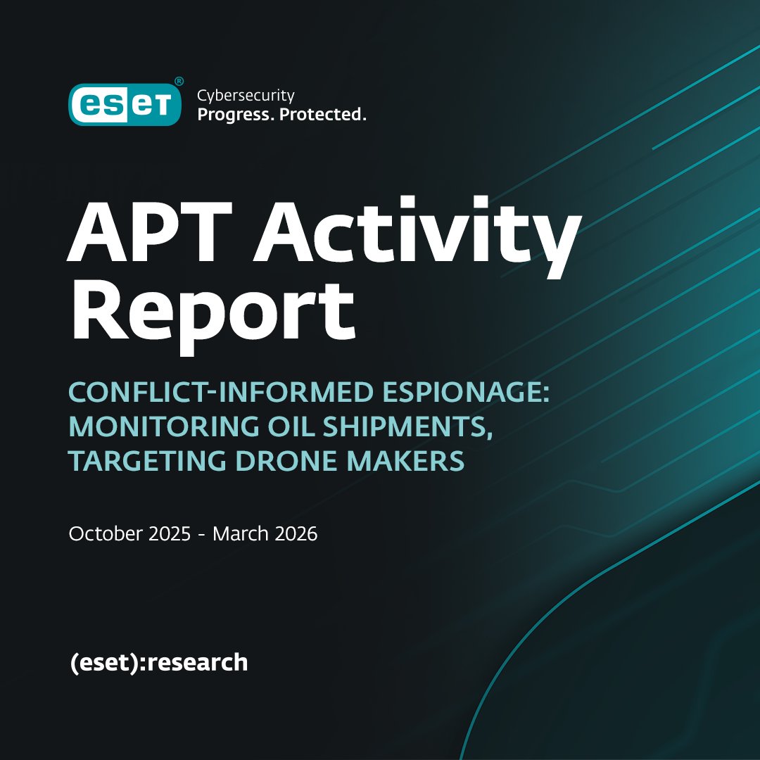 ESET_EA's tweet photo. The latest ESET APT Activity Report is now available.

The report shares insights from ESET Research into the activities of selected advanced persistent threat groups, targeted regions, and evolving tactics observed across the threat landscape https://t.co/v3t4ZkB8KT https://t.co/MIYDLn0Fld